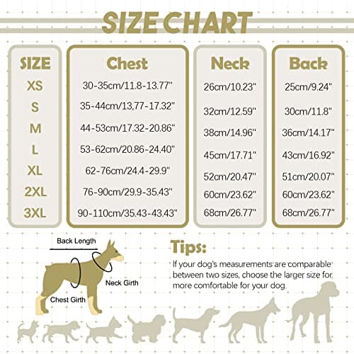 Katzinst Manteau Chien, Manteau imperméables pour Chien avec Pattes Réfléchissant Vetement Chien avec Protection Abdominale Vêtements pour Chiens d'hiver pour Grands Chiens, Labrador, XL