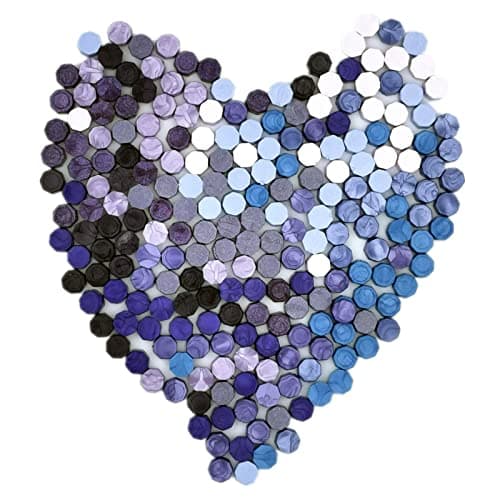200 Pièces Perles de Cire à Cacheter 10 Couleurs Sceaux de Cire Octogonaux pour Rétro Cachetage de Timbres,Enveloppes, Invitations de Mariage,Emballage de Cadeaux (Série Violette)