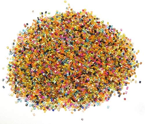 Lot de 4500 perles de rocaille en verre de 2 mm x 1,7 mm - Perles de rocaille - Tubes - Baguettes - Perles poney - Couleurs mélangées