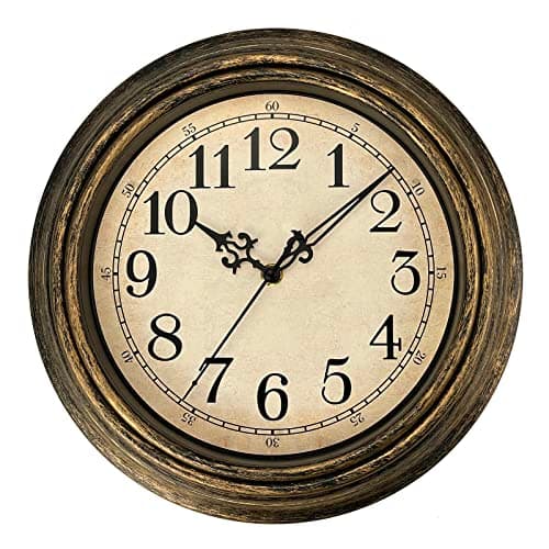 Horloge Murale Vintage, Horloge Silencieux Classique de 30cm pour Salon, Chambre de Coucher ou Bureau, Alimenté par Piles (Chiffres Arabes)