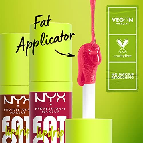 NYX PROFESSIONAL MAKEUP Gloss Huile à Lèvres Fat Oil Lip Drip, Haute Brillance, Fini Non Collant, Hydratation 12H, Applicateur Extra Large, Huiles de Squalane, Mûre & Framboise, Missed Call (02)
