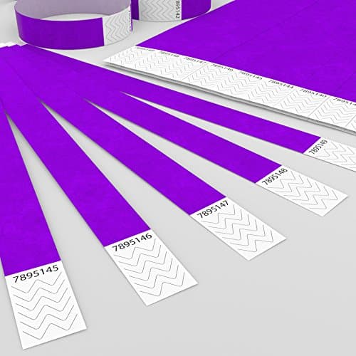 Bracelets d’admission GA Event Solutions en Tyvek, 500 pièces, violet