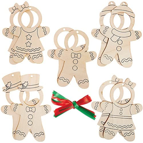 Baker Ross Cadres Photos en Bois en forme de Bonhomme de Pain d'Epices - Lot de 10, Loisirs Créatifs Enfants (FX298)