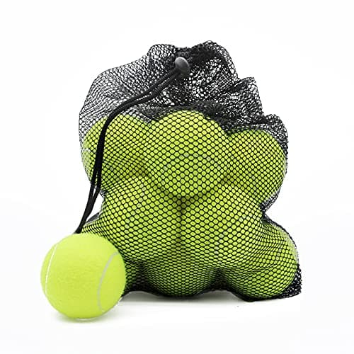 Magicorange Lot de 12 balles de Tennis d'entraînement avancées pour Chien avec Sac en Maille pour Un Transport Facile, idéal pour Les débutants (Jaune)