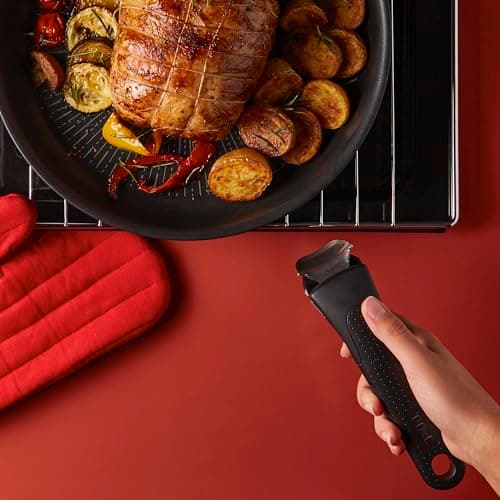 Tefal Ingenio Poignée amovible noire, Empilable, Verrouillage sécurité 3 points, Supporte jusqu'à 10 kg, Garantie 10 ans, Fabriqué en France L9863302