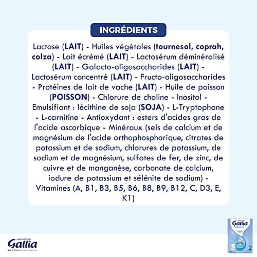 Laboratoire Gallia - Calisma 2ème âge - Lait en Poudre Enrichi en Vitamines A, C & D - Sans Huile de Palme - Bébé de 6 à 12 mois - Lot de 3x1,2kg