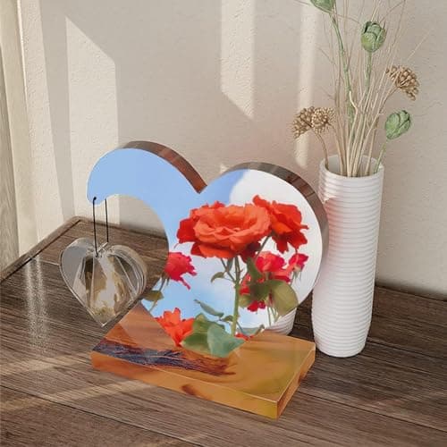 EnixwH Moules en Résine Époxy, Grand Moulle Silicone Resine Epoxy en Forme de Cœur, Moules en Résine pour Cadre Photo, pour DIY Bricolage Fleurs, Décorations pour La Maison, Cadre Photo Personnalisés