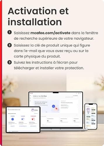McAfee Total Protection 3 appareils 2025 |12 mois |VPN sécurisé, logiciel de sécurité avec antivirus, gestionnaire de mots de passe et surveillance de l'identité | Téléchargement