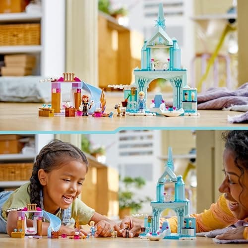 LEGO Disney Princess Le Château de Glace d’Elsa, Jouet de Princesse La Reine des Neiges, 2 Figurines Animales et Mini Poupées Elsa et Anna, Cadeau pour Filles et Garçons Dès 4 Ans 43238