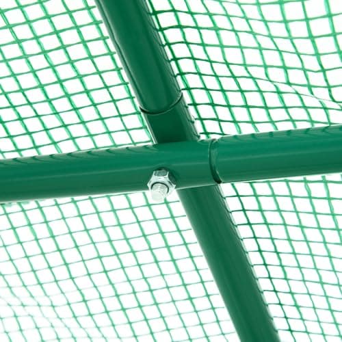 Outsunny Serre de Jardin Tunnel 5 m2 2,5L x 2l x 2H m Acier renforcé Ø 1,8 cm + PE Haute densité 140 g/m2 fenêtres Porte déroulante Vert