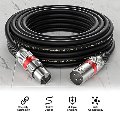 NUOSIYA Cable XLR 2m 6 paquet,Cable Microphone XLR Male Femelle, Balanced XLR vers XLR Câble Instrument pour Microphones, Enceint, Consol Mixag, Amplificateur