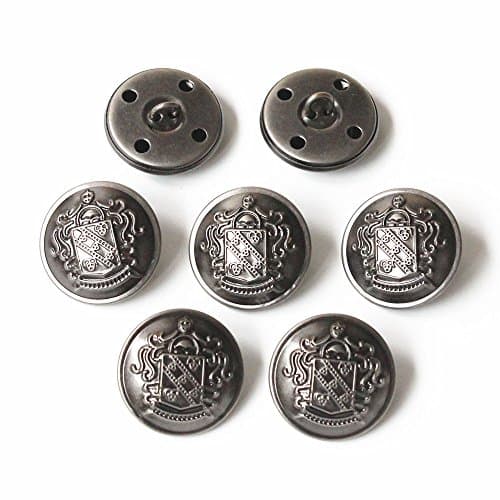 ByaHoGa 10 pièces 25 mm Métal Boutons antiquité Argent pour Blazers Costumes Manteaux (MB20340)