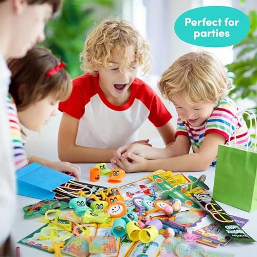 THE TWIDDLERS 120 Jouets de Fête Anniversaire Premium pour Enfants - Kermesse, Petits Cadeaux, Pochettes Surprises, Jouet Piñata Mixte, Cadeaux Invités, Récompenses en Classe, Halloween, Noël