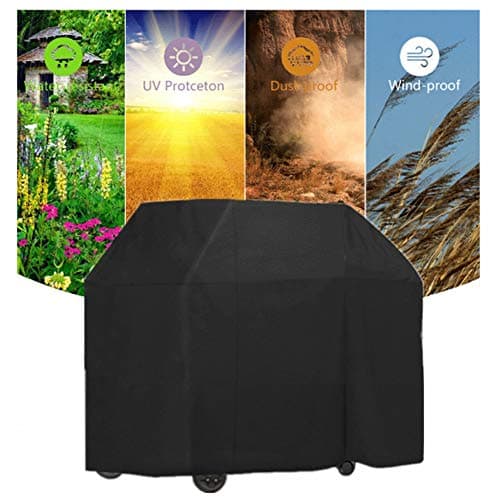 Nifogo Housse de Barbecue, BBQ Couverture Imperméable au Barbecue, Bache de Protection Barbecue Housse avec Poche et Cordon Ajustable, Anti-poussière Anti-UV et Durable (145x61x117cm)