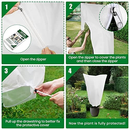 Voile Hivernage Plante Exterieur, Lot de 2 Housse d'hivernage pour Plantes en Pot, 80 x 120cm Contre Le Froid et Le Gel, 60g/m2 bâche Protection Arbustes Couverture
