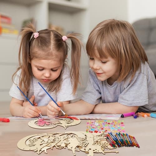 HONMOK 12pcs Carillons à Fabriquer pour Enfant Kit Fée Carillon Bricolage de Loisir Créatif Noël Carillon à Peindre pour Fille Garçon Décoration Activité Manuelle Fête Halloween Anniversaire