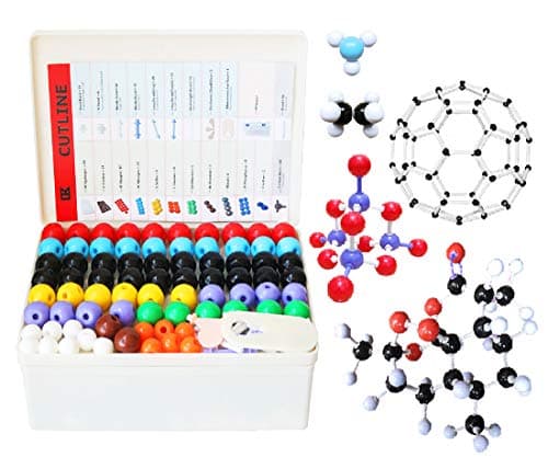 LINKTOR Kit de Modèle Moléculaire de Chimie (444 pièces) pour étudiant ou Enseignant pour l'apprentissage de la Chimie Organique et inorganique modèle de Structure Chimique Un Ensemble de fullerène