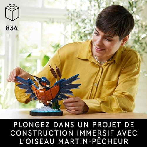 LEGO Icons Le Martin-pêcheur, Modélisme Maquette Adultes pour Les Amoureux de la Nature - Loisir Créatif pour Hommes et Femmes - Idée Cadeau pour Décoration de la Maison ou du Bureau 10331