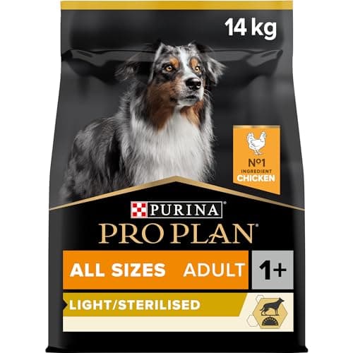 PURINA PRO PLAN | Light/Stérilisé| Chien Adulte | Toutes Tailles | Croquettes Riches en Protéines| Au Poulet| Favorise la gestion du Poids | Sac | 14KG
