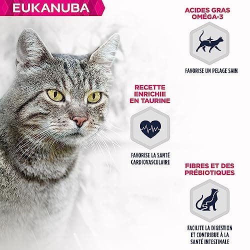 EUKANUBA Grain Free Croquettes pour Chat Senior - Riche en saumon - Apport en L-carnitine - Enrichie en taurine, Sans OGM, colorants, arômes artificiels - 10 kg