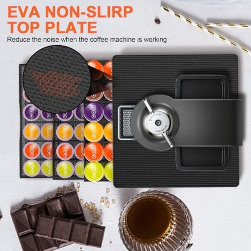 Masthome Porte Capsule Dolce Gusto 108 PCS, Tiroir à Capsules de Café avec 3 Tiroirs, Rangement Dosettes Capsules de Grande Capacité avec Surface Anti-Vibration pour La Maison, Bureau, Café
