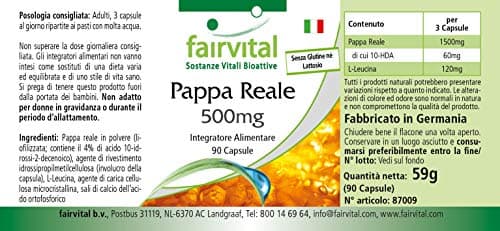 Fairvital | Gelée royale - Extrait hautement dosé - 90 gélules - normalisé à 4% 10 DHA