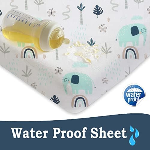 Lilly B. Lot de 2 imperméables Matelas Bebe 70x140 draps en Coton Biologique GOTS 2en1, utilisés à la Place du protège-Matelas imperméables compatibles avec Next2me et Tous Les Lits de Chevet.