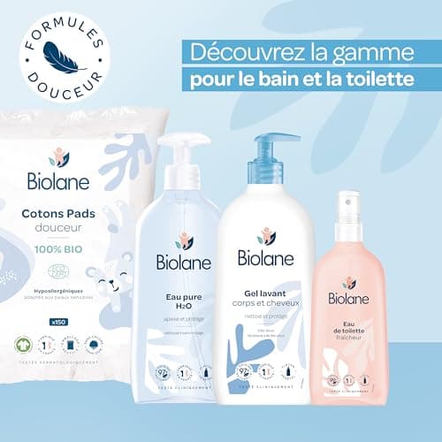 BIOLANE - Eau Pure H2O - Nouveau Packaging - Nettoyant Pour Le Visage, Corps Et Siège Du Bébé - Sans rinçage - 1 flacons-pompe 750ml - Fabriqué en France