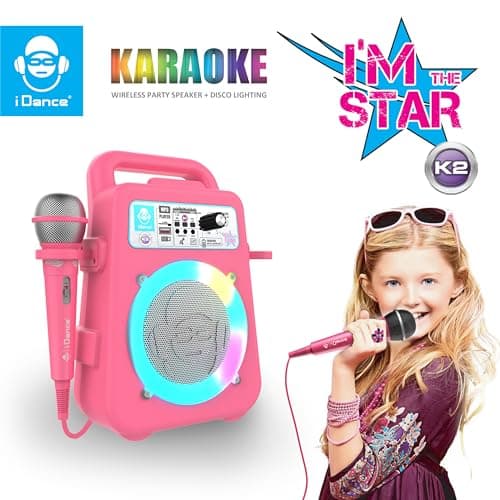 Idance K2V2 Machine à karaoké - Haut-Parleur de fête Bluetooth avec Microphone