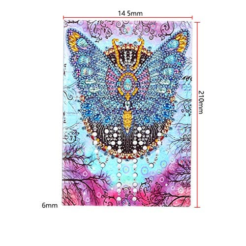 Carnet de Notes Papillons Vierges Broderie Spéciale au Point de Croix pour Filles Journal Intime A5 Carnet de Croquis Livre Secret Fille Cadeau d'anniversaire 50 feuilles 120 pages