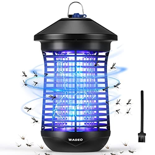 Lampe Anti Moustique avec Capteur de Lumière, WADEO 4000V 20W UV Tueur d'Insectes Électrique Anti Insectes Répulsif, Efficace Portée 100m2 pour Intérieur Extérieur Jardin Terrasse Camping