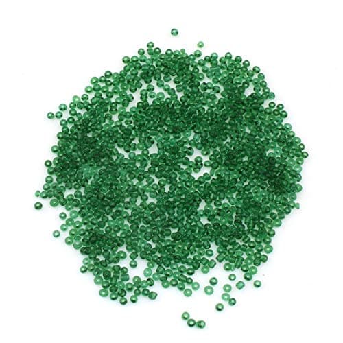 Lot de 6500 perles de rocailles en verre transparent de 2 mm - 17 couleurs - 11/0 - Perles poney - Mini perles transparentes pour enfants - Vert sapin