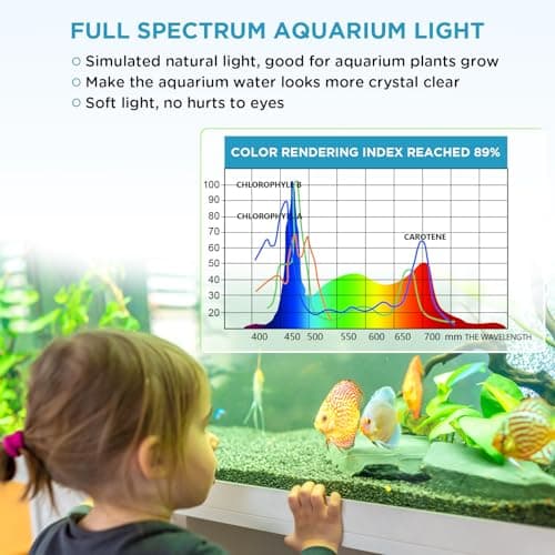 Hygger 9W Lampe Led Aquarium, 28-48cm Rampe Led avec Minuterie, Dimmable, Support reglable, pour Eclairage(Blanc, Bleu, Rouge)