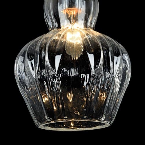 Suspension Design, 1 Lampe, Style moderne, Armature en Métal couleur chrome, abat-jour fait en verre, pour la Cuisine, le Salon, le Séjour, bureau, sale a manger, 1 ampoule, excl. 1 E14 40W 220-240V