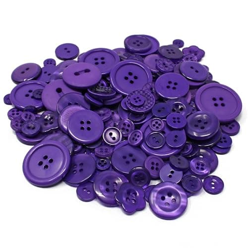 Special Touches Sachet de 100 g de boutons en acrylique et résine pour loisirs créatifs, Plastique, violet, 7-20mm