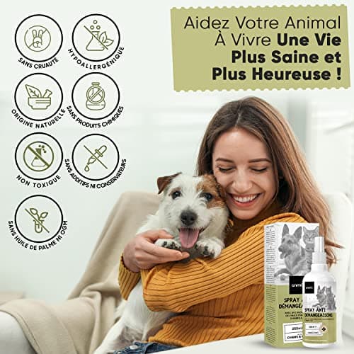 Animigo Spray Anti Démangeaisons & Irritations Chien et Chat 250ml - Formule 100% Naturelle - Soulage Les Zones Irritées & Diminue Les Grattements - Produit Calmant Compatible avec Les Léchages