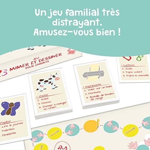 KANGUR Jeu Mimer et Dessiner pour Enfants Jeu de Plateau Familial Jeux de Société pour Enfants et Adultes dès 4 Ans