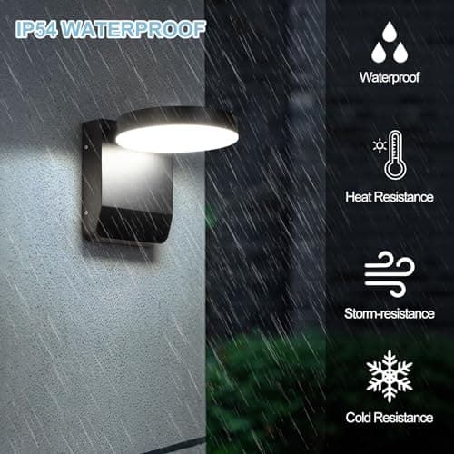 Applique murale extérieure, éclairage extérieur IP54 résistant aux intempéries, alimentation secteur, lampe murale extérieure 20 W pour porte d'entrée, porche, jardin, lumière naturelle 4000K