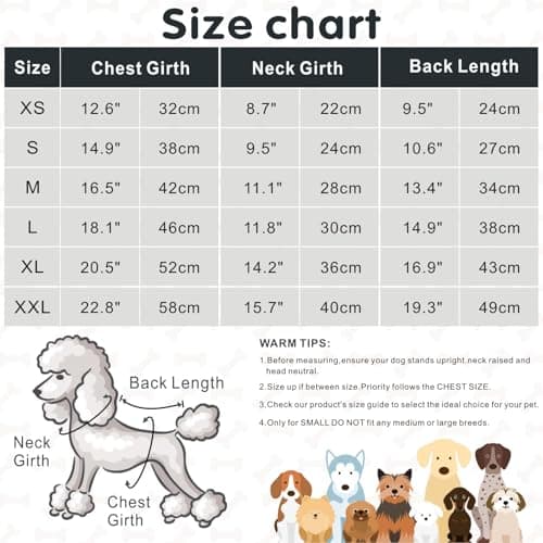 Mosucoirl Pull Chien Hoodie Animaux de Compagnie Manteau Chaud Coton Sweat Shirt Vêtements pour Chiens avec Poches Chien Pull pour Chiens Body (Noir, XS)