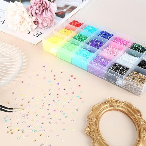 YHMQ DU 36 000 pièces de strass en gelée de 3 mm – Strass en résine de couleurs mélangées pour ongles, vêtements, chaussures, verres à boire, décoration, cadeaux, dos plat rond