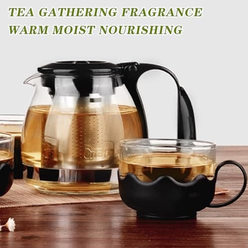 Théière, Theiere En Verre, Theiere Verre En Verre Avec Infuseur, Théière En Verre Transparent Thé En Vrac Théière En Verre Pour Floraison, Thé En Vrac (700 Ml)