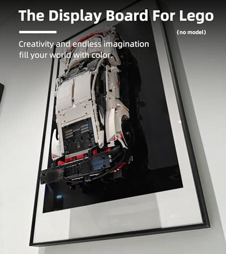 WETCEAOM Cadre d'affichage pour Lego Technic Porsche 911 RSR Race Car 42096, Tableau d'affichage mural pour Lego les amateurs, taille : 75x45 cm(sans modèle)
