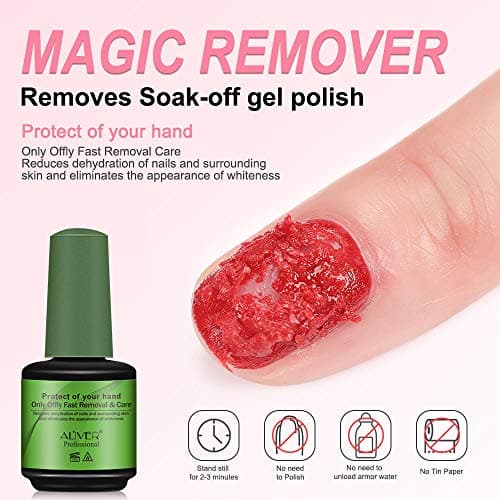 Dissolvant Vernis Semi Permanent 3 Pièces, Gel Nail Polish Remover, Enlève Rapidement et Facilement le Vernis en Gel Avec Lime à Ongles et Grattoirs