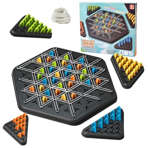 YAOZUP Jeu d'échecs en Chaîne Triangulaire, Triggle Jeu, Jeu de Triangle en Chaîne, Jeu de Plateau D'échecs Triangulaire, Échecs Triangulaires en Chaîne Interactifs pour Enfants, Adultes, Fête de Fami