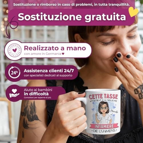 Cupdarling® Tasse Personnalisable Cadeau Infirmiere - Idee Cadeau Femme Original - Tasse Infirmiere Humour - Cadeau Anniversaire Femme - Etudiante Infirmiere Accessoires