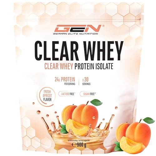 Clear Whey Isolate Protein Shake - Shake protéiné fruité & rafraîchissant - Isolat de protéines de lactosérum de haute qualité (900g, Fresh Apricot)