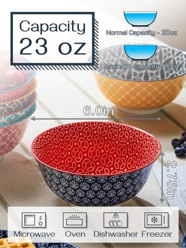 DOWAN Bols à Céréales en Porcelaine, 700ml Bol Petit Dejeuner/ de Soupe Micro Ondes, Grand bol Japonais à l'Avoine Mignons pour Pâtes, Petite Salade, Ragoûts, Riz, Poids Léger, Lot de 4
