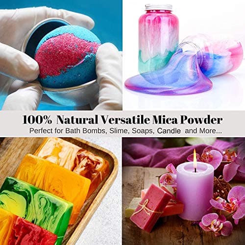 HEMOER Poudre de mica doré, 50g Pigment pour résine époxy pour savon Poudre de mica métallisé pour colorants de savon, bombes de bain, cosmétiques, bougies, peinture.