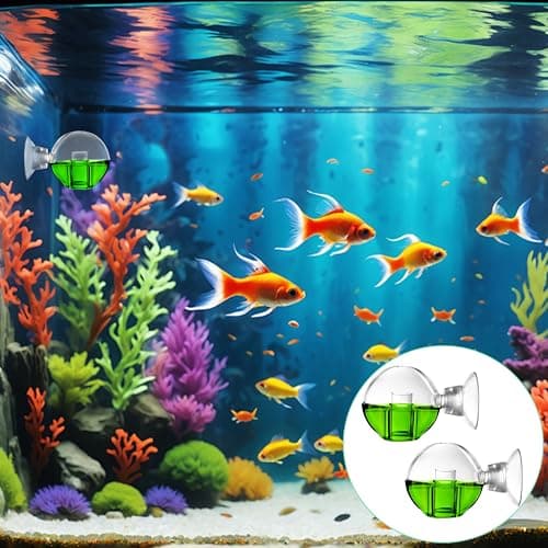 Heveer Moniteur de CO2 pour Aquarium avec Ventouse Test de CO2 pour Aquarium Drop Checker CO2 en Verre pour Aquarium d'eau Douce 2 Pièces