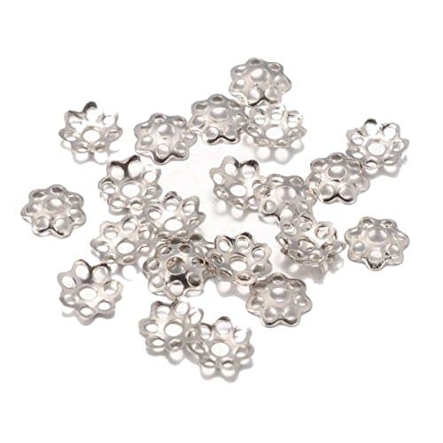 LOT DE 100 COUPELLES PERLE INTERCALAIRE METAL ARGENTE 6 mm - CREATION PERLES